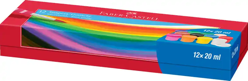 Gecertificeerd Faber Castell Verf Tempera-Gouache - 12 kleuren potjes