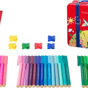 Aanbieding Faber Castell Viltstiften Connector in reiskoffer - inhoud 46 stuks