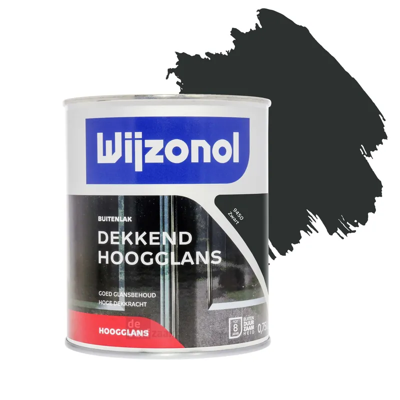 Wijzonol Dekkend Hoogglanslak 750 ml 9450 Zwart Beperkte Voorraad