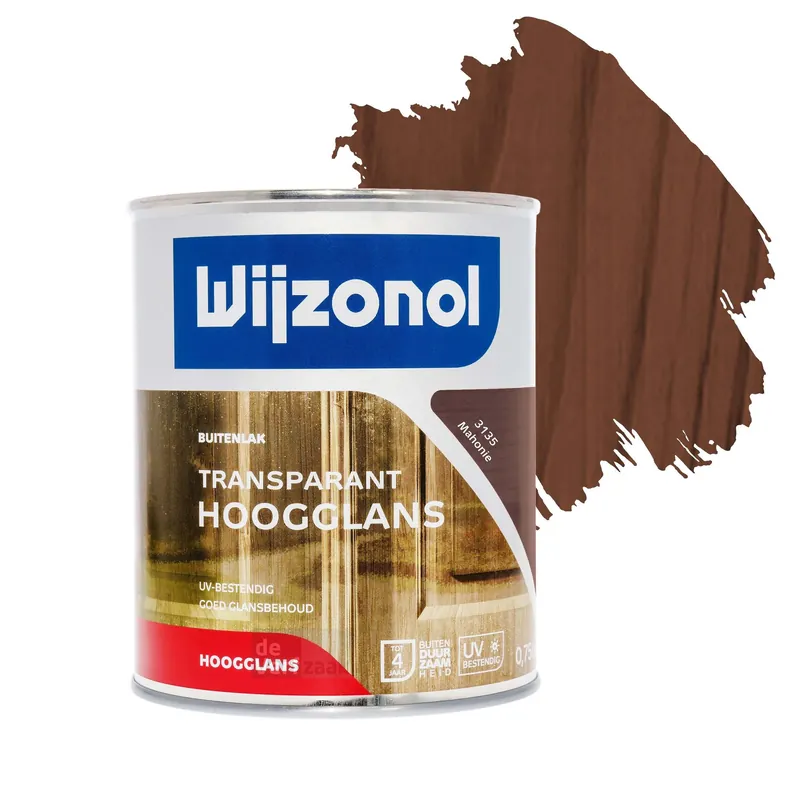 Wijzonol Transparant Hoogglanslak 750 ml 3135 Mahonie Op = Op
