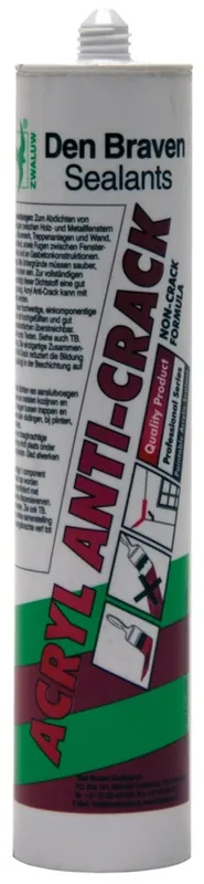 Direct Verzonden Zwaluw Den Braven 11615201 Acryl Anti-Crack Acrylaatkit - Wit - 310ml