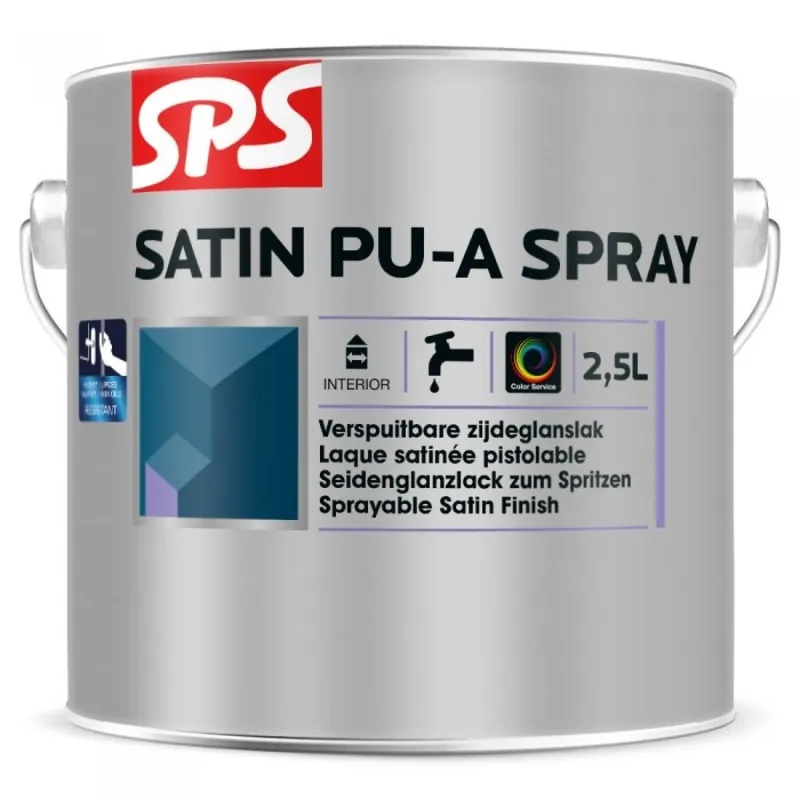 SPS Satin Pu-A Lak Spray - op kleur gemengd - 2,5L Favoriet