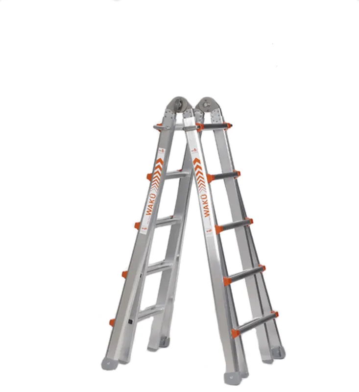 Little Jumbo Waku Model II Telescopische vouwladder - max. werkhoogte 5.7m - 4x5 sporten Fabrieksprijs