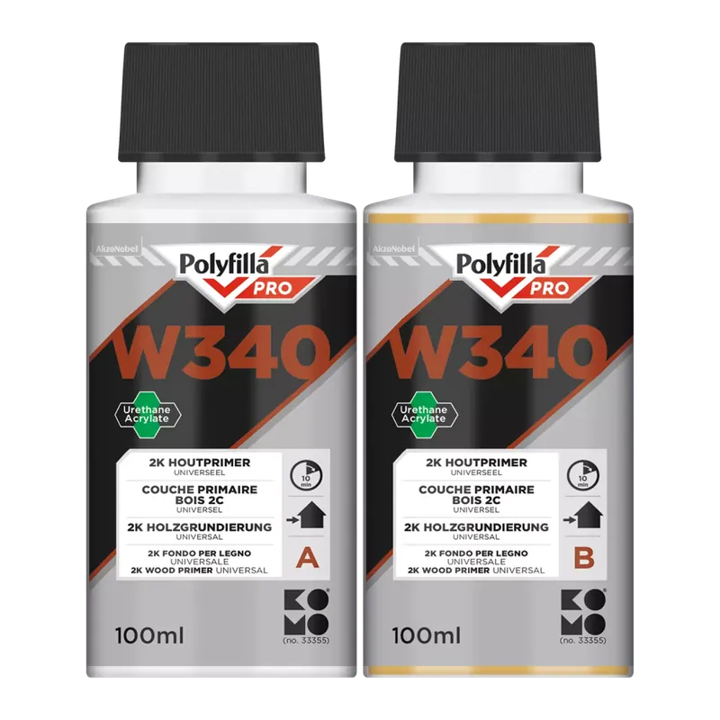 Polyfilla W340 Houtprimer 200 Ml (2 X 100ml Fles) Laatste Versie