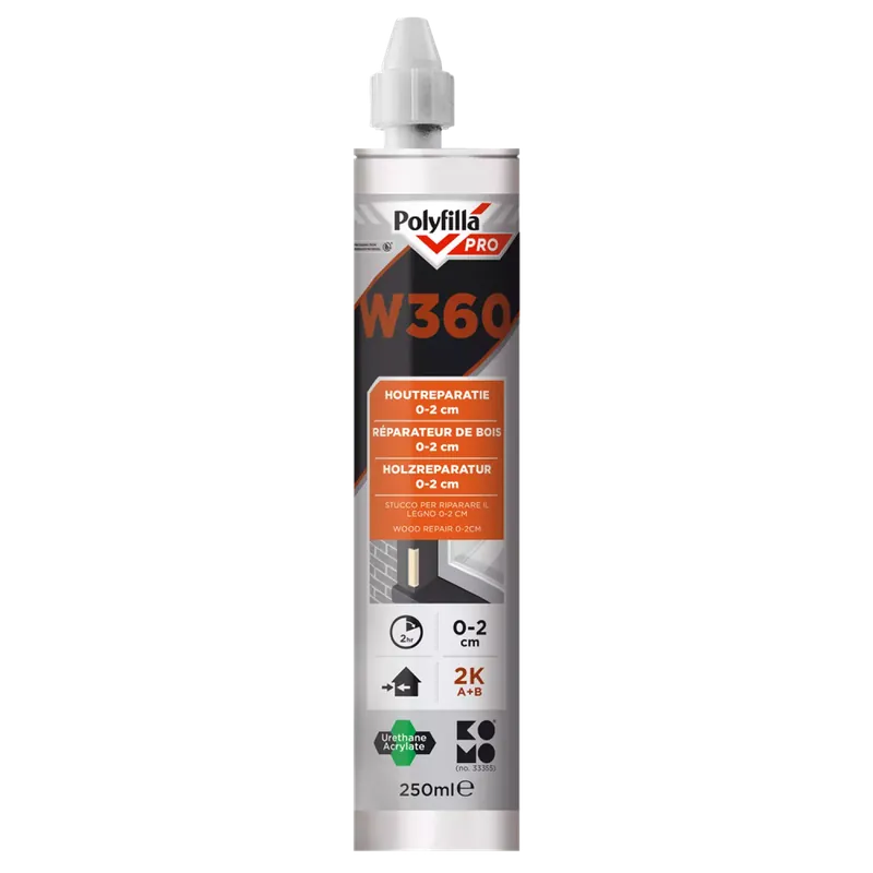 Polyfilla W360 2K Houtreparatie 250 Ml (2In1 Koker) Actieprijs