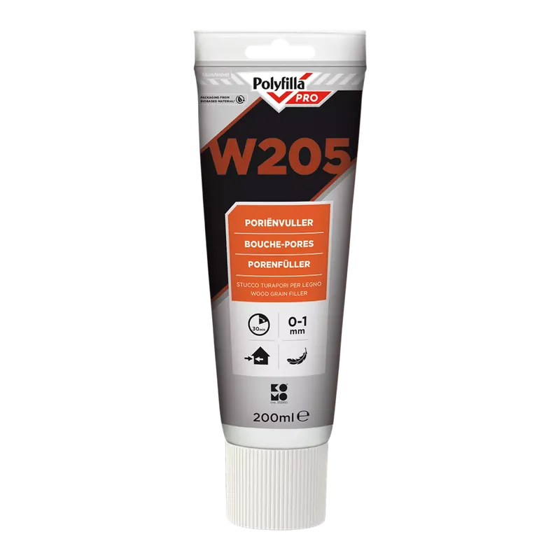 Polyfilla W205 1K Houtvulmiddel 200 ml (tube) Aanbieding