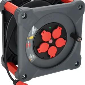 Lage Prijs Brennenstuhl Professional KA 5100 Bouwplaats Cube 5 voudig kabelhaspel H07RN-F 3G1.5 - IP44 - 50m - Zwart