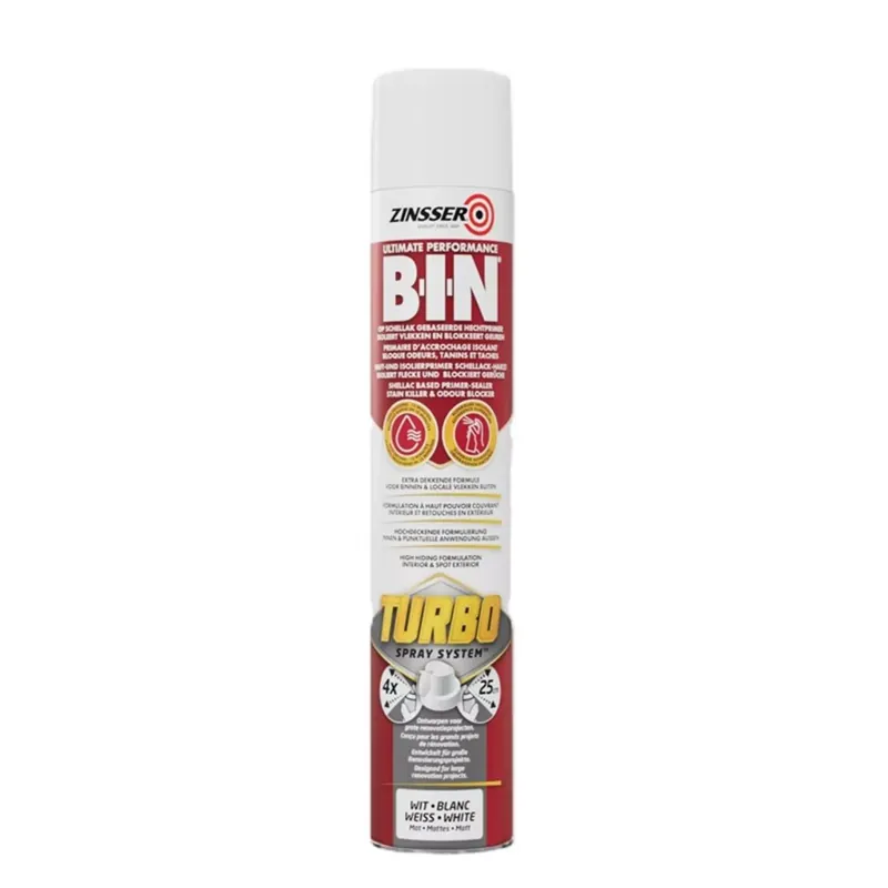 Zinsser B-I-N Turbo spray primer - wit - 0,75L Seizoensaanbieding