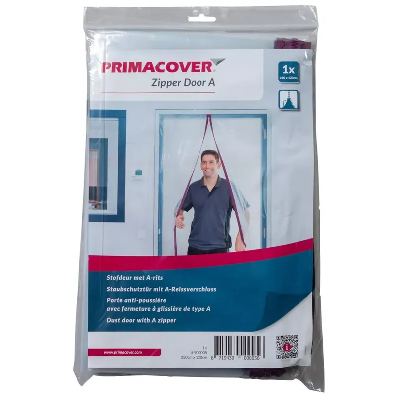 Beperkte Voorraad Primacover Stofdeur met rits - 220cm x 120cm